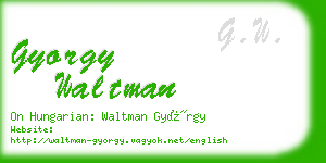 gyorgy waltman business card